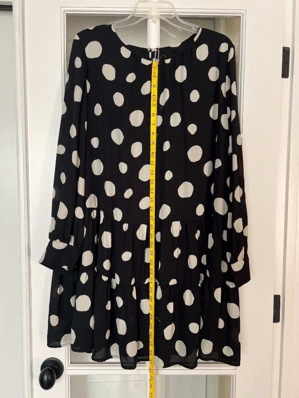 Polka Dot swing dress, black and cream. Size XL. Non smoker - Picture 4 of 5